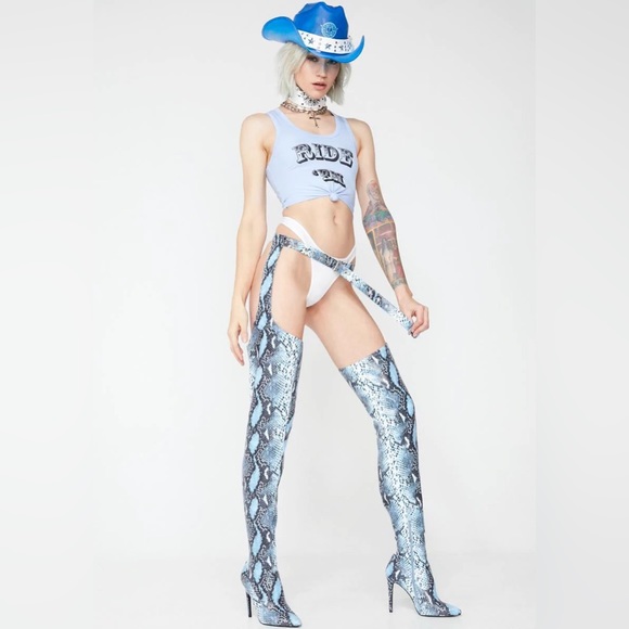 Snake skin chap boot